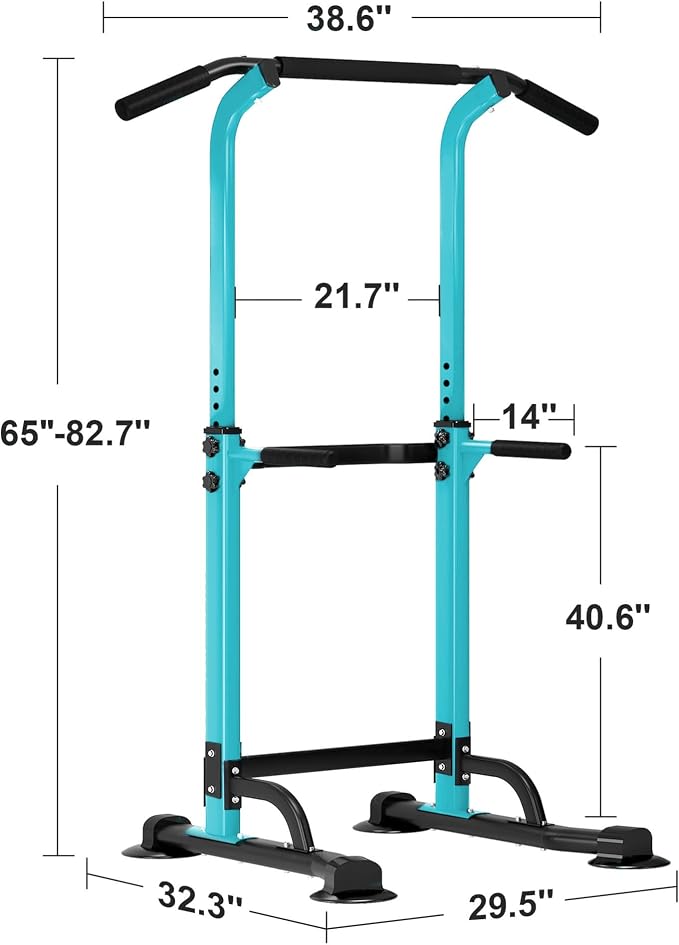 SogesHome Multi-Function Power Tower Pull Up Bar Dip Station for Home Gym | Height Adjustable PullUp Dip Stand, Full Body Strength Training Equipment, Fitness Workout for Push Ups Dips, 330LB Capacity