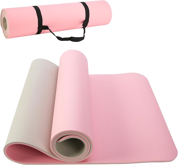 Yoga Mat 72''x24''/35''(8mm/10mm) for Beginners, Thick and Wide Yoga Mat with Carrying Strap for Pilates, Stretching and Home Workout