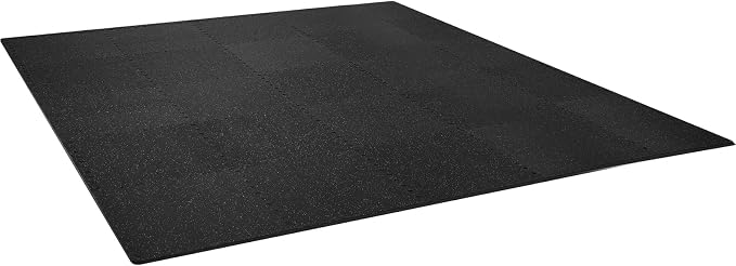 VEVOR 0.56Inch 100sq.ft Exercise Equipment Mats, 25 Tiles Upgraded Rubber Top with High Density EVA Foam, Interlocking Gym Flooring for Home Gym, 25 x 25In Gym Mats, Puzzle Workout Mats, Black & Gray | Rubber Top with Dense EVA Foam, Interlocking Gym F...