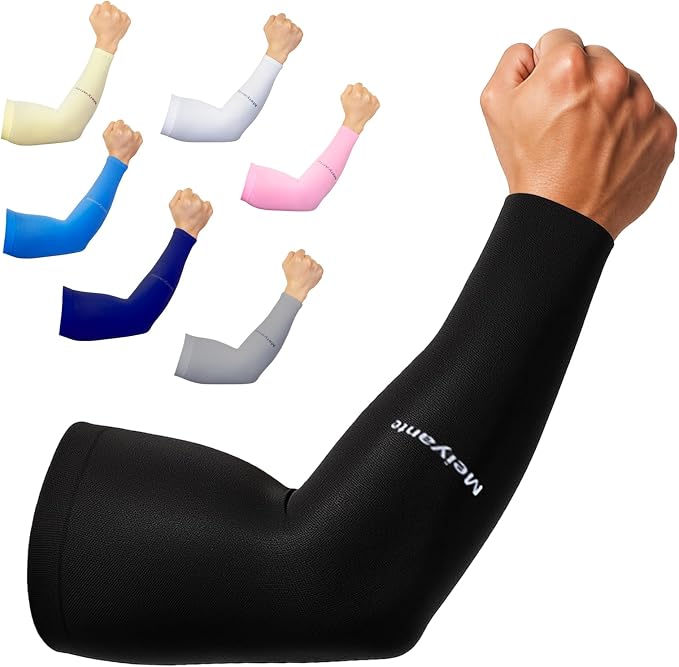 Cooling Arm Sleeves for Men & Women, UPF 50+ UV Protection | Wrist-length UPF 50+ arm sleeves for work, driving, gardening and sports; 88% nylon/12% spandex; 1 pair.
