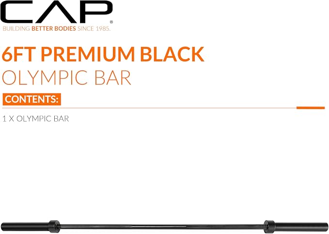 CAP Olympic Barbell - 5FT, 6FT, & 7FT Strength Training Weight Bars, Multiple Options