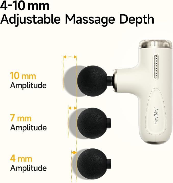 HEYCHY Super Mini Massage Gun with 4-10mm Amplitude, HSA, FSA Eligible | Travel Size,Quiet Operation, Muscle Recovery for Men Women Athletes