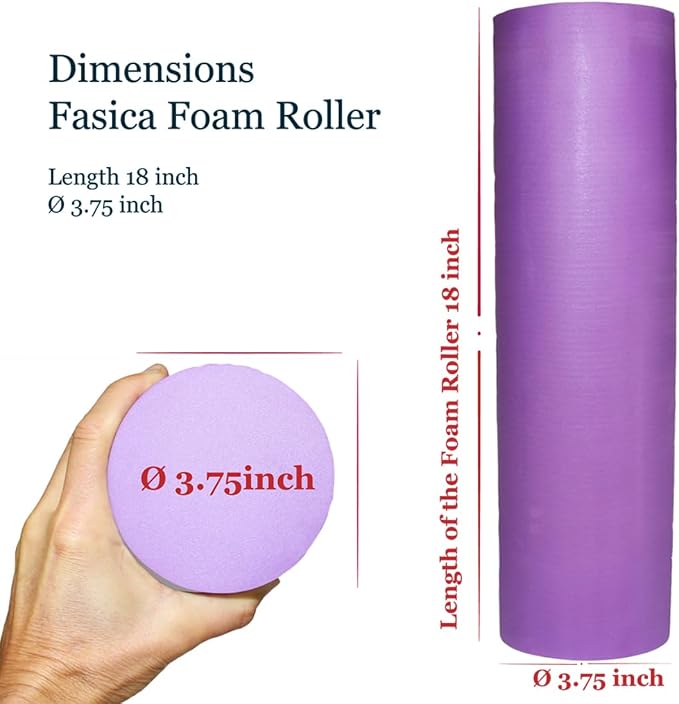 Small Size Medium-Hard Density EVA 4 Inch Foam Roller for Back &Leg Pain; Sore Muscle Recovery; Trigger Point Massage Roller Ø3.75x18inch Physical Therapy; Helps as Spine Cracker Stretcher
