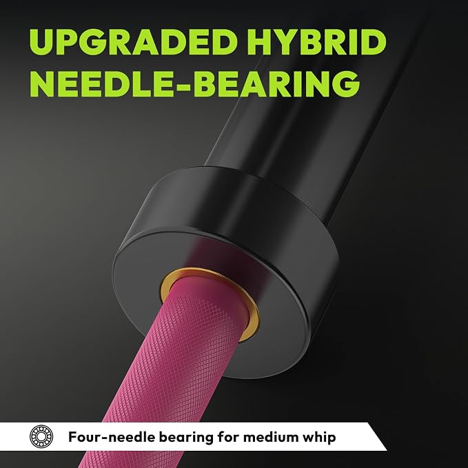 HANDBODE Olympic Barbell, 4FT, 5FT, 6FT & 7FT Weight Bar, Multiple Options | 2-Inch Needle Bearings, Hard Chrome Coating, Knurled Grip, Powerlifting, Bench Press, Deadlift, Squat, Hip Thrusts And Cleans
