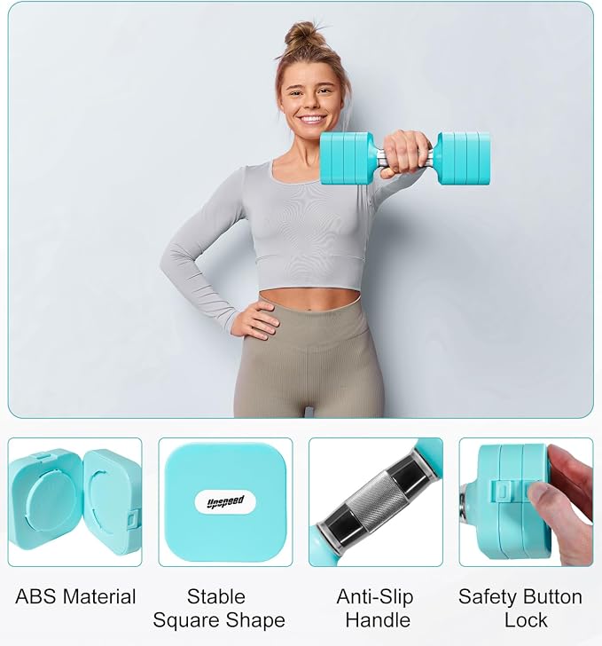 Adjustable Dumbbell Set for Women Men 7.5LB/10LB/15LB/20LB/25LB Each | Dumbbells Set of 2, Free Weight Set at Home Gym, Hand Weights with Locking/Metal Handle for Exercise Muscle Toning Rehab