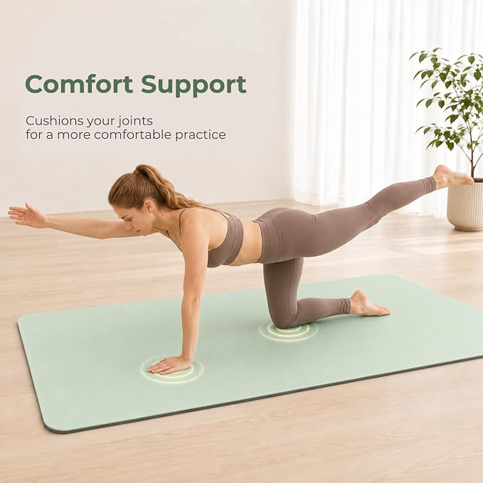 Yoga Mat 72''x24''/35''(8mm/10mm) for Beginners, Thick and Wide Yoga Mat with Carrying Strap for Pilates, Stretching and Home Workout