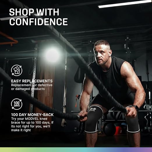 Modvel Strength 7mm Knee Sleeves (Pair) for Weightlifting & Powerlifting (USPA, IPL Approved) | High-Performance Knee Compression Support For Squats, Weight Lifting - Men and Women