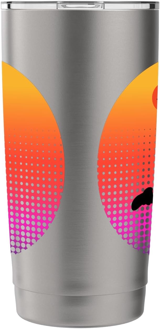 Basketball Game Hoop Slam Dunk Ball Retro Sunset Player Gift Stainless Steel Insulated Tumbler