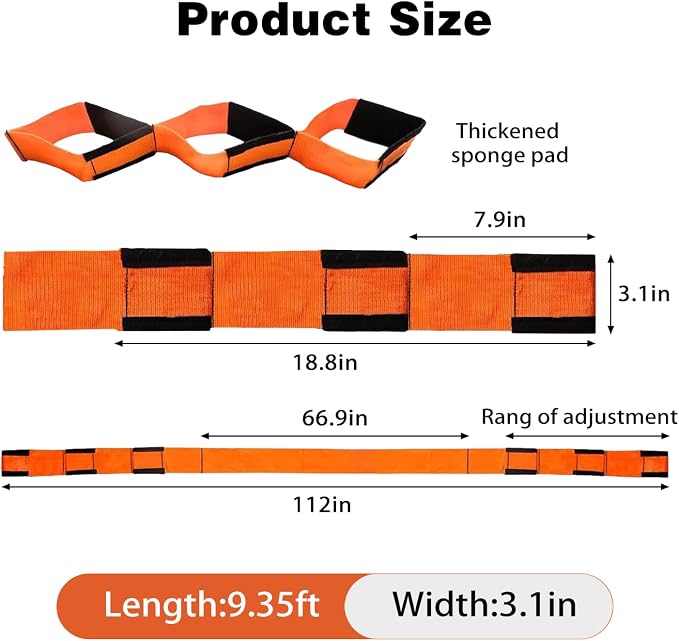 Moving Strap Kits for Lifting with Anti-Slip Sponge Pads, 2-Person Adjustable Lifting and Moving System with Cotton Gloves and Storage Bag,Heavy Duty Carrying for Appliances Furniture, up to 850LBS