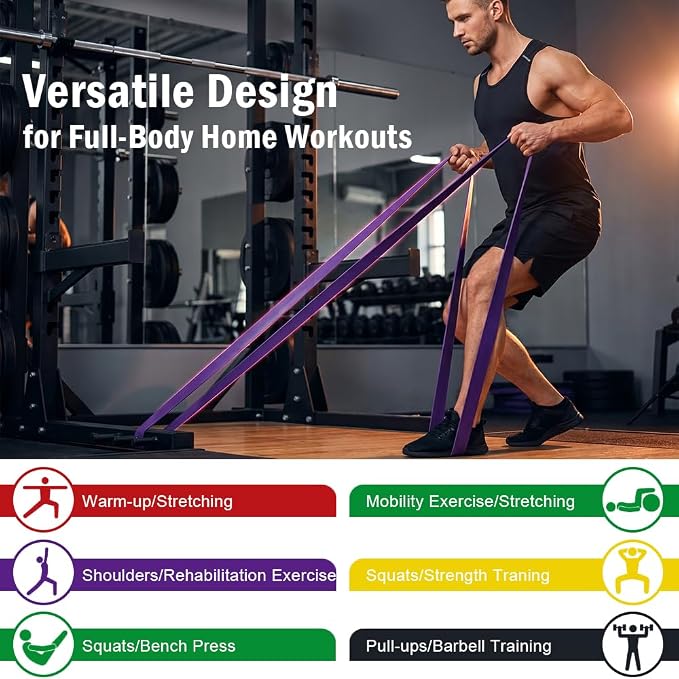 Pull Up Assistance Bands, Resistance Bands Set with Handles for Men Women, Workout & Exercise Bands, 5-Level Elastic Bands for Working Out, Stretch Bands for Home Gym, Stretching & Physical Therapy
