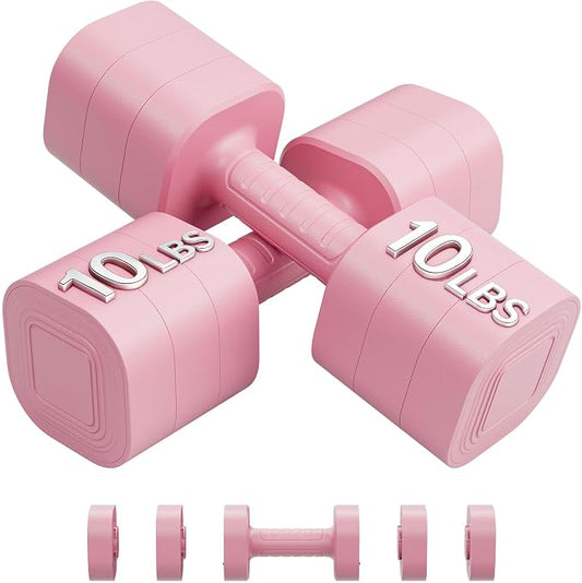 Ragebby Adjustable Dumbbell Set of 2, Weights for Men and Women at Home | Anti-slip Handle, Weights Dumbbells Set, 2lb/3lb/5lb/10lb/15lb/20lb for Pilates, Yoga, Strength Training