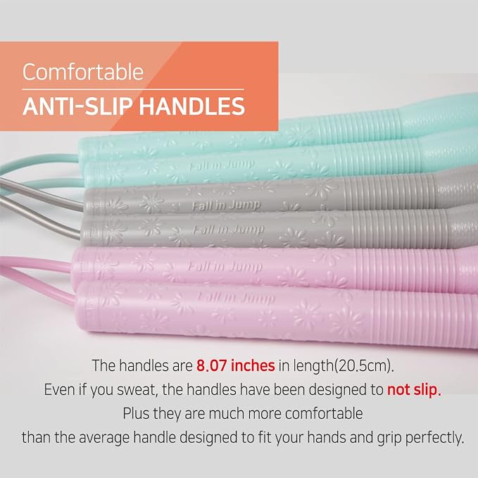 Skipping Jump Rope for Fitness Workout - Light Weight, Adjustable, Tangle Free, Excellent line control for Cardio Boxing, CrossFit, Training Exercise All Ages and Gender ( Special Luxury, KA-220, Made in Korea)