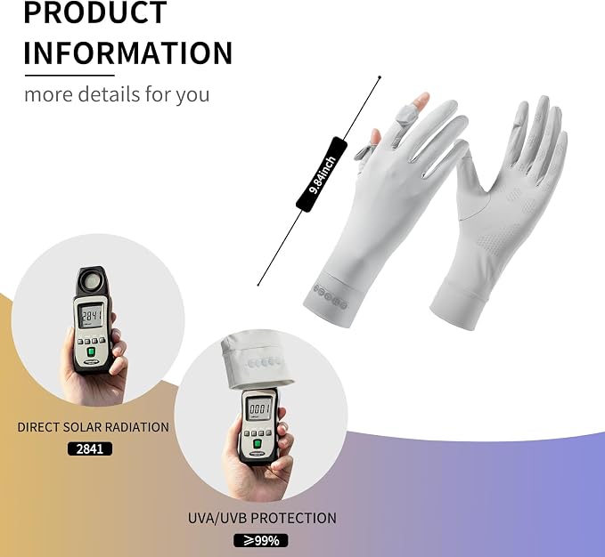 Women Driving Gloves, UV Protection Sun Gloves, Touchscreen Full Finger | UPF 50+ fabric blocks 99% UV rays, protecting hands during driving, cycling, fishing, hiking and outdoor activities