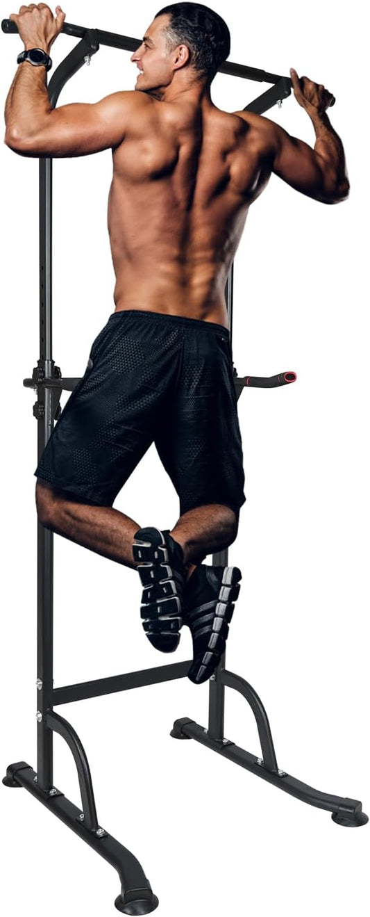 Adjustable Height Dip Bar Station, Heavy Duty Dip Station for Home Gym,Multi-function Dip Station Pull Up Bar Full Body Strength Training Workout Fitness Equipment for Tricep Dips