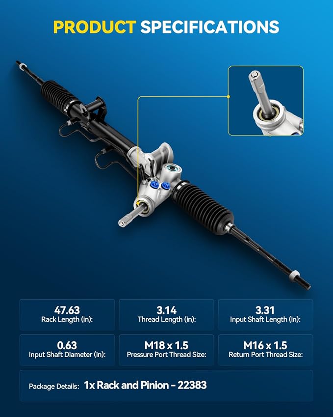 PHILTOP Power Steering Rack and Pinion for Caliber, Patriot, Compass | 2007-2012 Caliber, 2007-2017 Patriot/Compass FWD Replace No.22383, 6507629AA, 5105528AB, 5105046AB, 5105528AC, 5154515AB