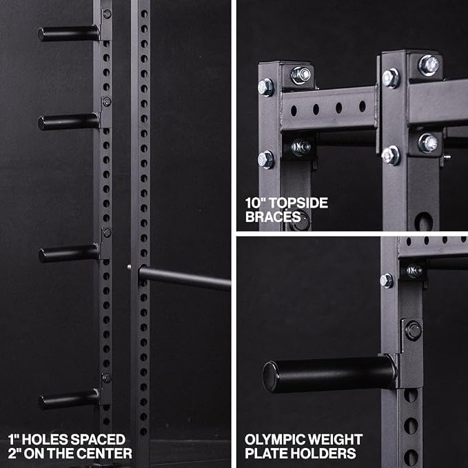 Titan Fitness T-2 Series Power Rack Extension Kit, 12-Gauge Steel Uprights, Bolt-Together Rack Expansion for Home Gym with Weight Plate Holders