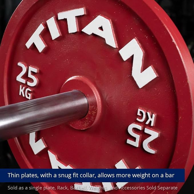 Titan Fitness Olympic Calibrated Steel Powerlifting Plates, Machine Precision Steel Discs