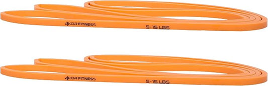 4KOR 41” Resistance Band 2-Pack – 5–15 lb Exercise Bands with a Satisfying Stretch from Sri Lankan Latex – Long Fitness Loops for Physical Therapy, Stretching, Workout or Light Pull-Up Assistance