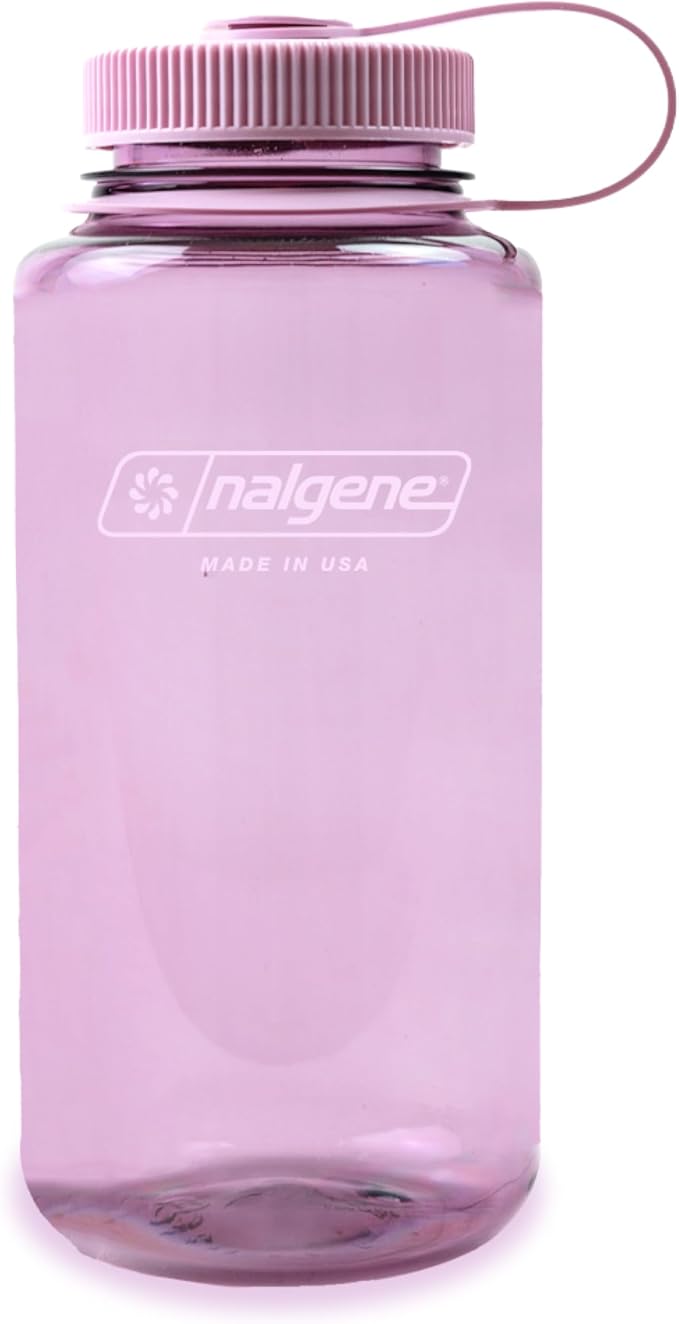 Nalgene 32 oz Wide Mouth Water Bottle, Cherry Blossom | BPA-Free, Durable & Lightweight, Leak Proof, Dishwasher Safe, Large Reusable Plastic Bottle for Hiking, Gym, Work & Travel