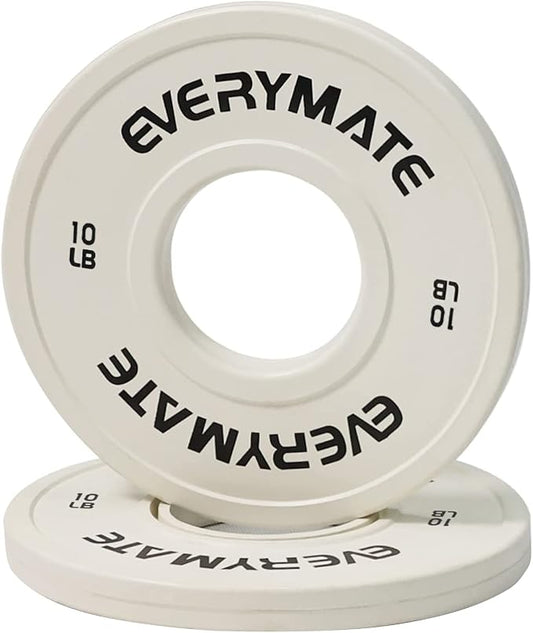 EVERYMATE Change Weight Plates 1.25LB 2.5LB 5LB Set Fractional Plate Olympic Bumper Plates for Cross Training Bumper Weight Plates Steel Insert Strength Training Weight Plates