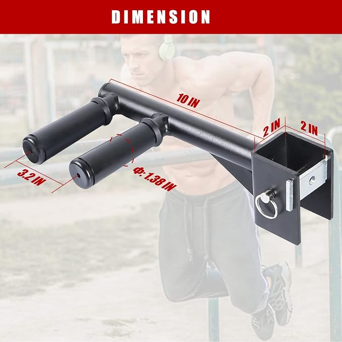 Dip Bar Attachments for 2" x 2" or 3" x 3" Power Rack - Narrow & Wide Dips Double Handles (Patent Pending)