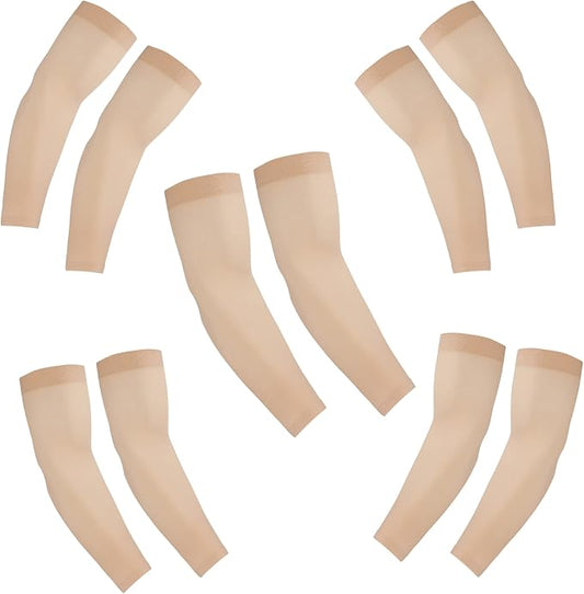 KUHNMARVIN 2 Pairs Arm Sleeves Compression UV Protection Cooling Sun Sleeves Tattoo Cover Up Basketball Arm Sleeves Football