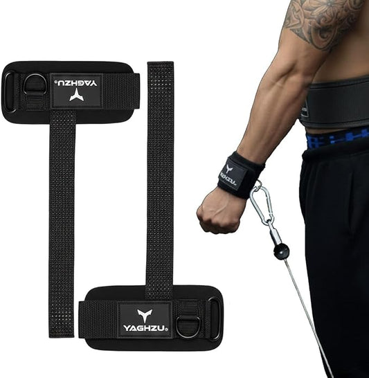 Weight Lifting Straps with D Ring - Gym Straps with D Ring | Cuffed D Rings, Padded Wrist Support, Fits All Cable Machines, Unisex, Anti Slip, Heavy Duty Weight Lifting Straps