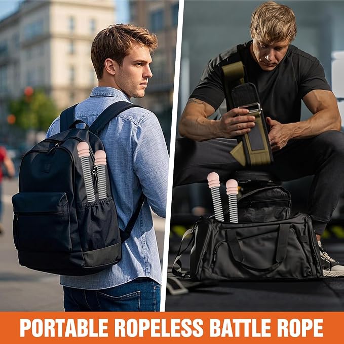 Ropeless Ropes for Home Gym, Heavy Duty Workout Rope, Portable Arm Exerciser Rope for HIIT Workouts,Cardio & Muscle Training,Home Gym Equipment for Men & Women