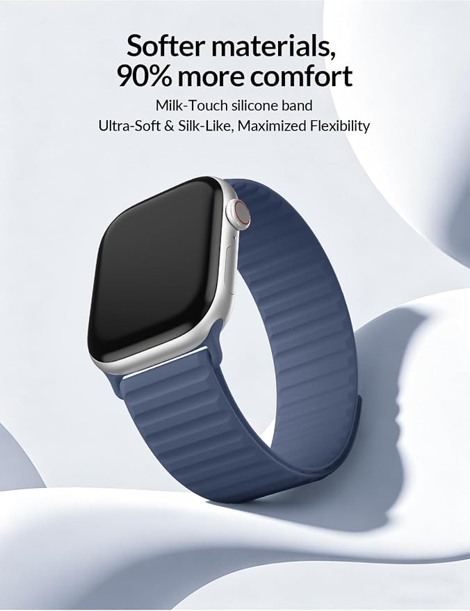 Patented Magnetic Silicone Sport Band for Apple Watch Bands for Women Men | Soft Silicone Solo Loop 40mm 38mm 41mm 44mm 45mm 42mm 49mm, Sport Strap for iWatch Series 11 10 9 8 7 6 5 4 3 2 1 SE Ultra