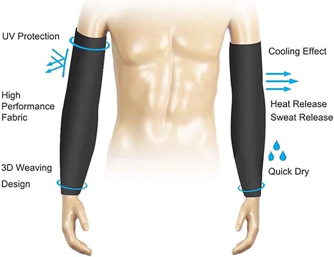 YQXCC Arm Sleeves Cooling UV Sun Protection Sport Compression for Men Women | UPF50, Tattoo Coverage, Lightweight, Breathable, Seamless Cover Arms, Daily Wear, Outdoor Work, Basketball Baseball Golf