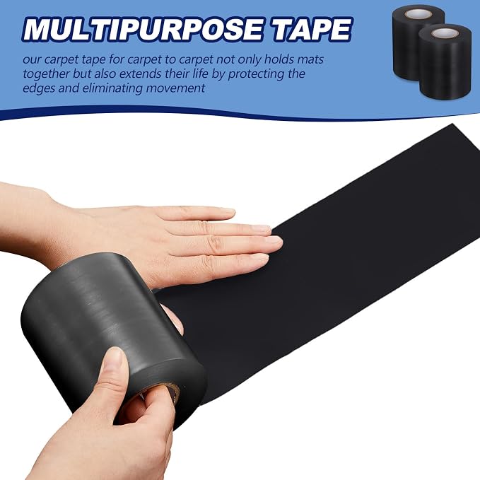 Pangda Wrestling Mat Tape 3 or 4 Inch Heavy Duty 7 Mil PVC Carpet Tape for Wrestling Grappling Exercise Mats Seaming Cover Gym Floor Carpet Seam