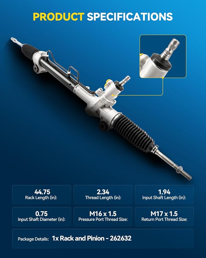 PHILTOP Steering Rack and Pinion for Camry, ES350, Avalon, ES330, Solara | 2002-2011 Camry, ES300, 2005-2012 ES350, Avalon, 2004-2008 Solara, ES330 Replace No.262632, 4550309420, 4550339135