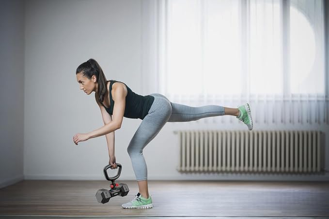 Dumbbell Kettlebell Converter – Turn Dumbbells into Kettlebell for Workouts | Adjustable Weights Up to 110LB Capacity - 90-Degree Rotating Handle