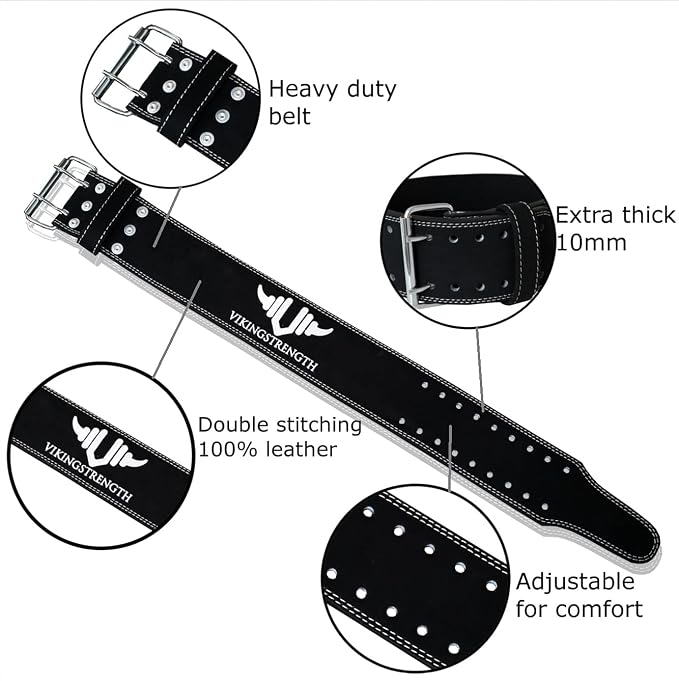 Premium Weight Lifting Belt with Lifting Straps, Gym Weightlifting Belt for Men and Women, perfect for Squat, Powerlifting, Crossfit and Deadlifting M-4XL + V-Strength Workout App