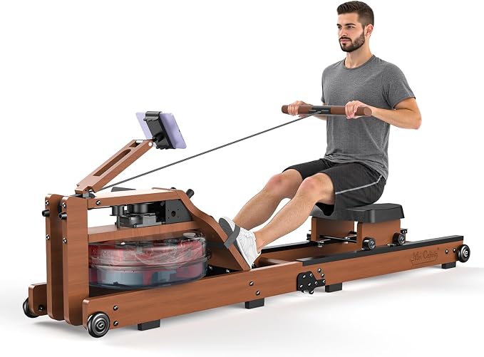 Water Rowing Machine for Home Use- Rower Machine 400LBS Weight Capacity with Dedicated Monitor & Comfortable Seat, Bluetooth APP (Upgrade rowering Machine)