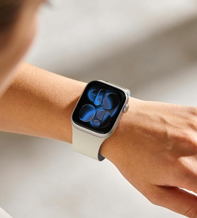 Magnetic Silicone Band Compatible with Apple Watch Band 42mm 41mm 40mm 38mm Series 11 10 9 8 7 6 5 4 3 & SE 3/2/1 Strong Magnetic Clasp, Waterproof & Adjustable (White + Blue)