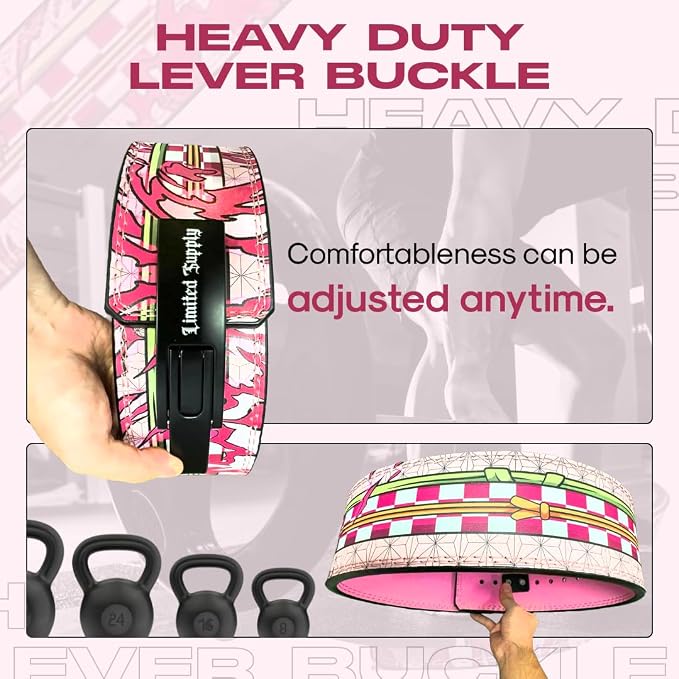 Anime Lever Belt, Weight Lifting Belt, Heavy Duty Powerlifting Weightlifting Gym Belt for Deadlifts Squats Back Support