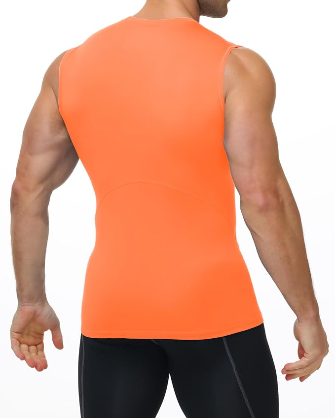Mens Sleeveless Compression Shirt Athletic Workout Tank Top Quick Dry Muscle Base Layer Undershirt Gym Running