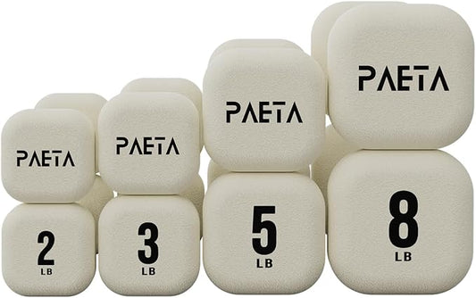 PAETA Neoprene Dumbbell, Hand Weights with Curved Grip for Women, Anti-Slip, Anti-Roll, Square Dumbbells for Full-Body Workout, Strength Training