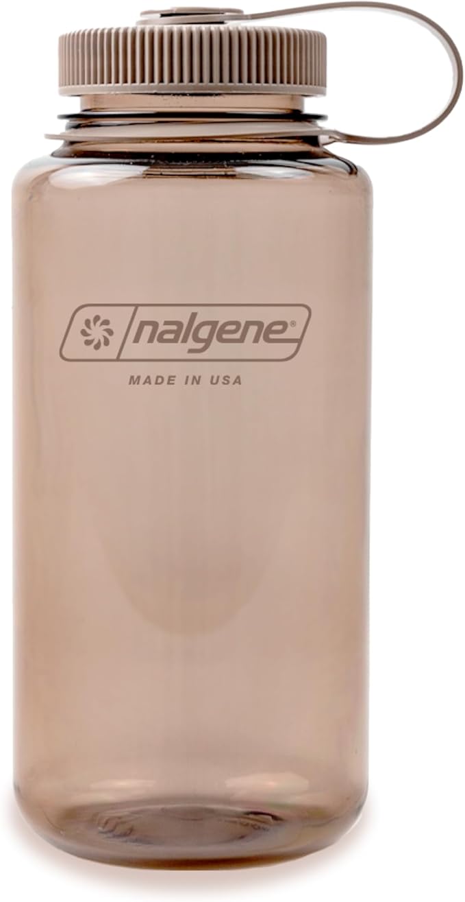 Nalgene 32 oz Wide Mouth Water Bottle, Mocha | BPA-Free, Durable & Lightweight, Leak Proof, Dishwasher Safe, Large Reusable Plastic Bottle for Hiking, Gym, Work & Travel