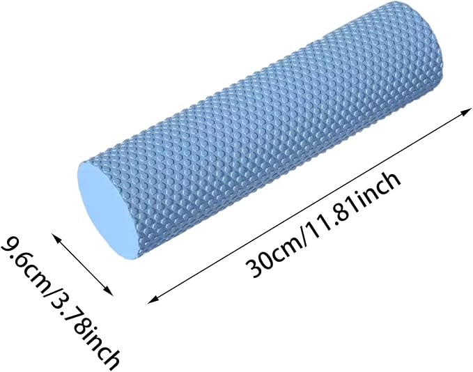12 Inch EVA Foam Roller for Back, Yoga & Balance Exercises – High-Density Massage Roller for Pain Relief, Fitness Recovery Balance Exercises, High-Density (Blue)