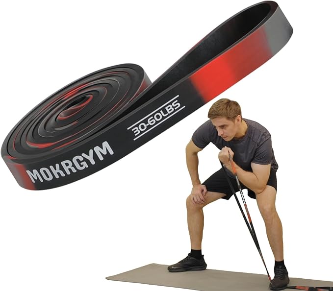 Resistance Band – Natural Rubber, Non-Allergenic & Durable,Portable for Home, Gym & Outdoor Workouts Fitness Exercise and Rehabilitation (Green,50-125 LBS)