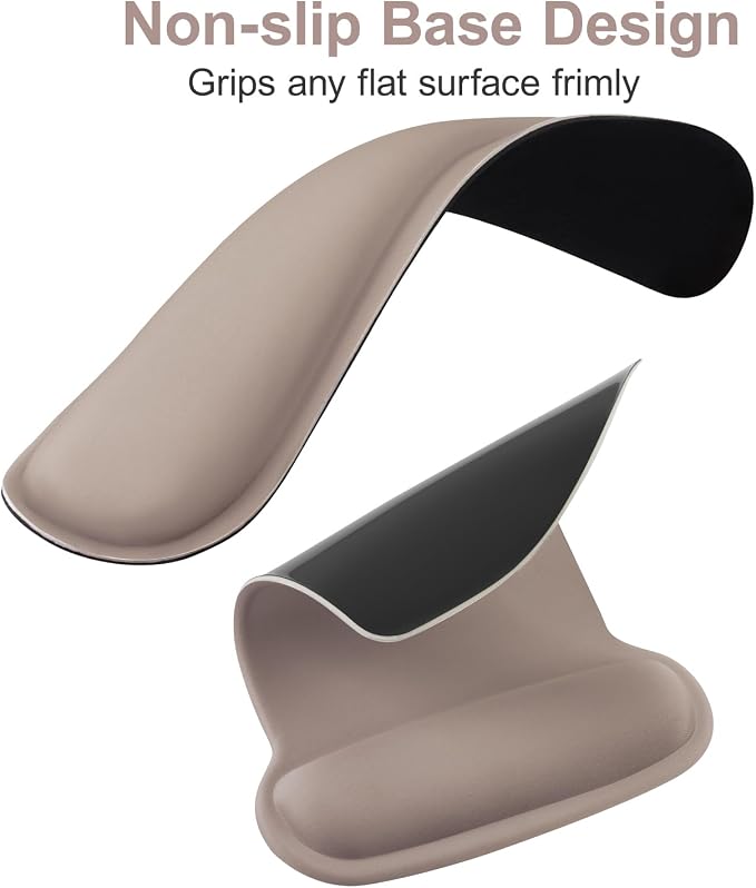 MOSISO Wrist Rest Support for Mouse Pad & Keyboard Set, Ergonomic Mousepad Non-Slip Base Home/Office Pain Relief & Easy Typing Cushion with Neoprene Cloth & Raised Memory Foam, Taupe Brown