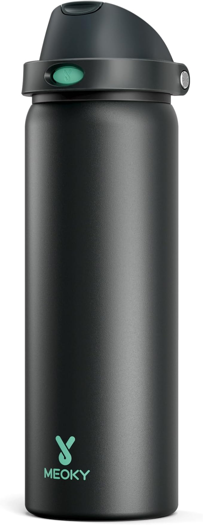 32 oz Insulated Water Bottle for Sports: Meoky Stainless Steel Water Bottle with 2-in-1 Straw and Spout Lid - Leak Proof, Cold for 24 Hours, Protective Silicone Base, BPA-Free for Gym, Foggy Tide