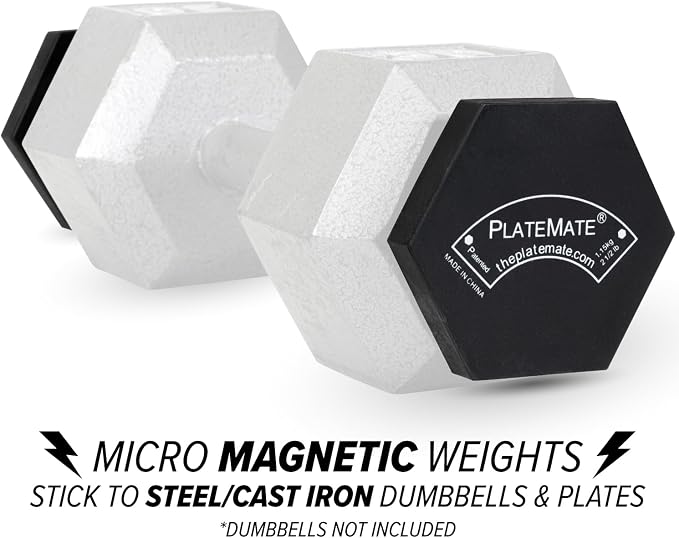 PlateMate Microload Pair Magnetic Weights - Choose Between 1.25 lbs or 2.5 lbs Hex