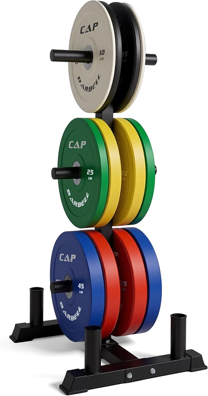 CAP 2-inch Olympic Bumper Plate Weight Set | 100-370 lbs | Multiple Colors | Storage Rack Optional
