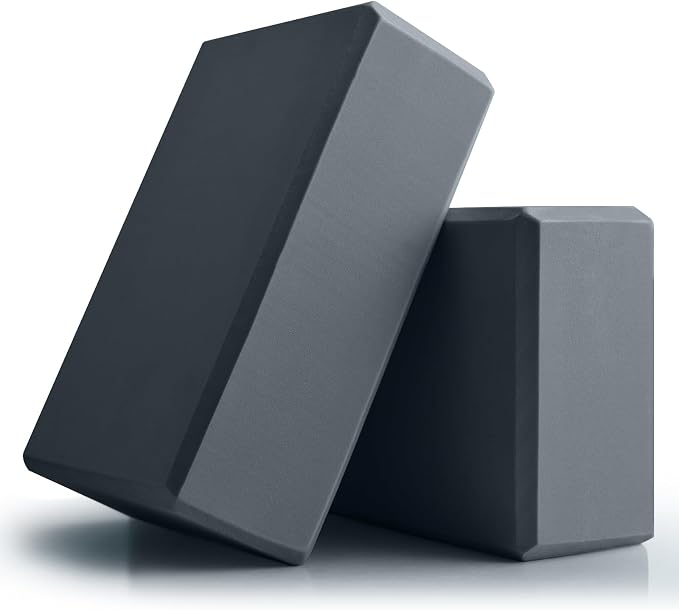 Yoga Blocks 2 Pcs, 9"x6"x3" Yoga Brick Foam Blocks EVA Foam Block Yoga Props Accessories for Yoga Pilates Stretching and Meditation
