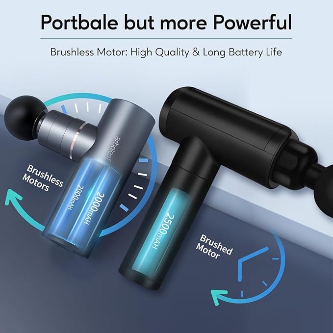 arboleaf Mini Massage Gun Deep Tissue, Portable Percussion Muscle Massager | Small Yet Powerful Full-Metal Design with a Quiet Brushless Motor for Deep Muscle Relief at Home, the Gym, or While Traveling