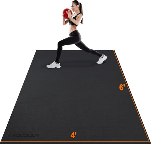 Large Exercise Mat 8'x5'|12'x6'|6'x4'|6'x2' Workout Mat for Home Gym Mats Exercise Heavy Duty Gym Flooring Fitness Mat Large Yoga Mat Cardio Mat for Weightlifting, Jump Rope, MMA, Shoe-Friendly