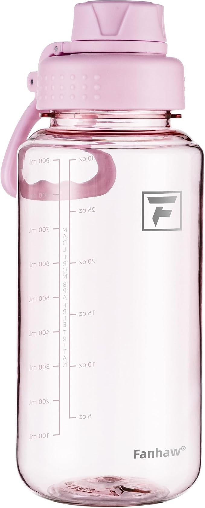 Fanhaw 32 oz Clear BPA-Free Tritan Water Bottle with Fast-Flow Spout Lid, BPA-Free & Leak-Proof Wide-Mouth Reusable Bottle for Gym, School & Office, Back to School Essentials (Cherry Blossom)